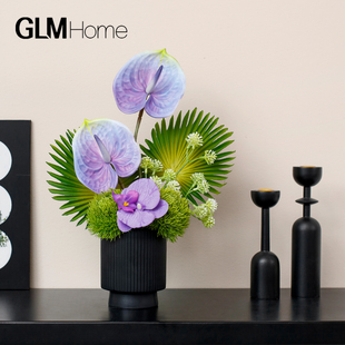 2025新款高档火鹤花盆栽桌面摆件假花彷真花摆设客厅餐桌摆花永生