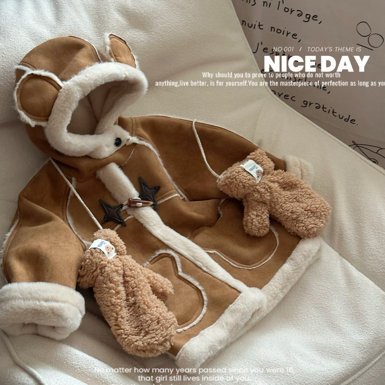 儿童外套2025冬季新款皮毛一体