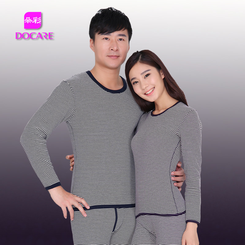 朵彩男士保暖内衣加厚加绒女秋衣秋裤套装冬季情侣双层纯棉棉毛衫