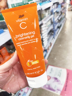 英国boots维他命C洁面啫喱200ml补水保湿 紧致肤质提亮肤色