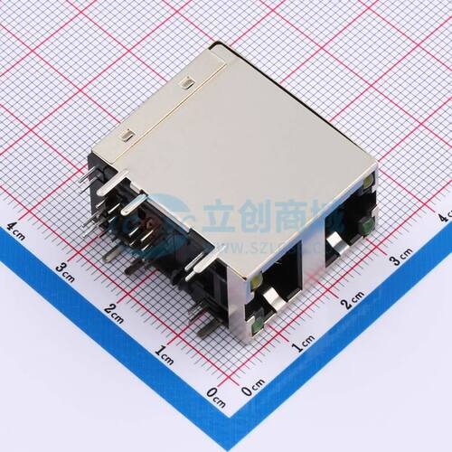 以太网连接器(RJ45 RJ11) R-RJ45R08P-C200 弯插 弯插带LED电子元