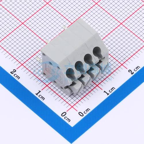 弹簧式接线端子 MX250-3.5-04P-B-GY01-Cu-A P=3.5mm(交错脚) 1x4