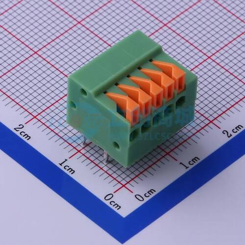 弹簧式接线端子 KF141R-2.54-5P 弯插,P=2.54mm 5P 电子元件BOM可