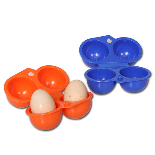 户外野营用具鸡蛋盒2只装 便携鸡蛋盒/两格蛋盒 防压碎收纳鸡蛋盒