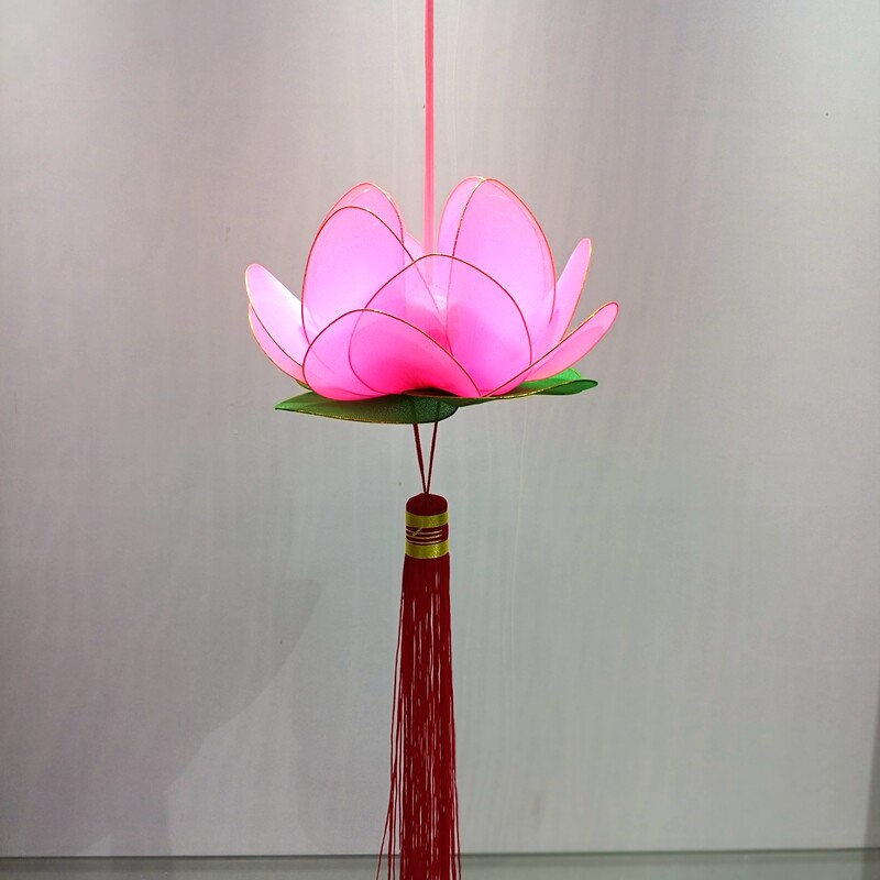 春节元宵节花灯手提荷花灯diy幼儿园交作业花灯 装饰道具舞蹈花灯