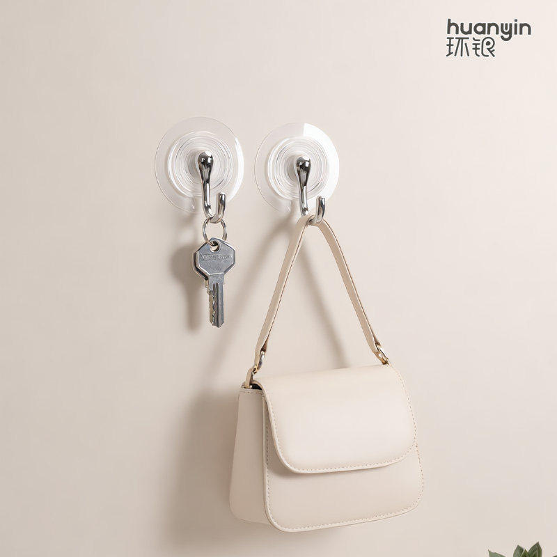 环银吸盘挂钩免打孔强力承重粘钩厨房浴室门后挂衣钩壁挂式置物架