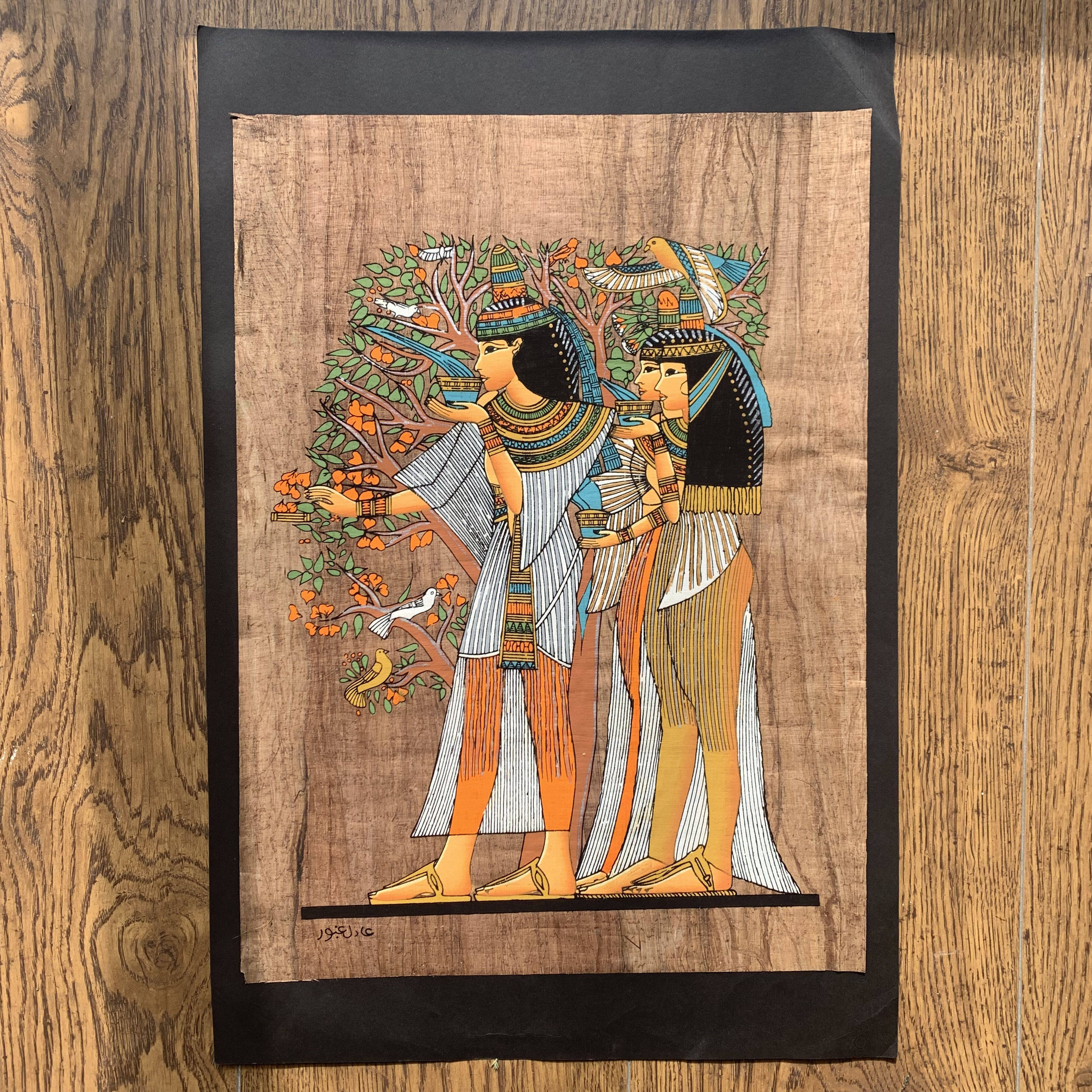 24款 埃及特色纸莎草 纸莎画 家居装饰画 办公室工作室装饰餐厅装