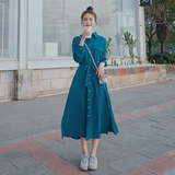 红色连衣裙女2022年早春新款法式初恋桔梗复古茶歇气质女神范裙子，女装连衣裙，柒柒家