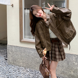 现货有买家秀皮衣短外套275-W95-P155-K218，女装皮衣，柒柒家