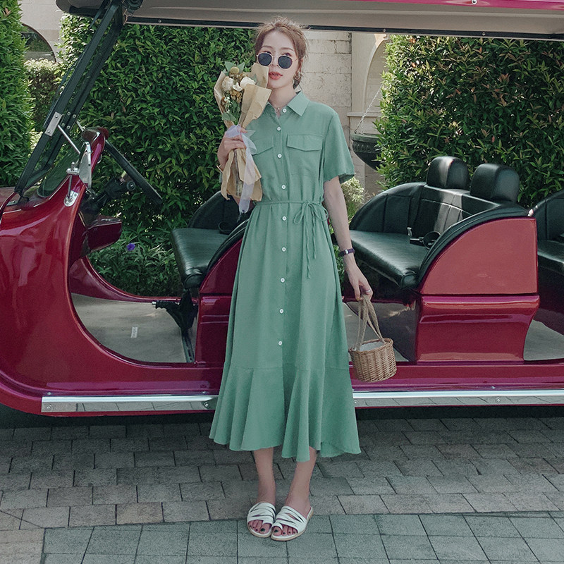 大货已出长款鱼尾连衣裙雪纺长裙087-Q76-p85-k148，女装连衣裙，柒柒家