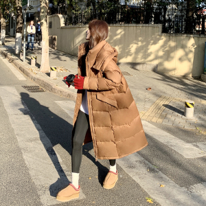 现货 纯跑量长款羽绒服连帽90白鸭绒275-M196-P300-K418图片