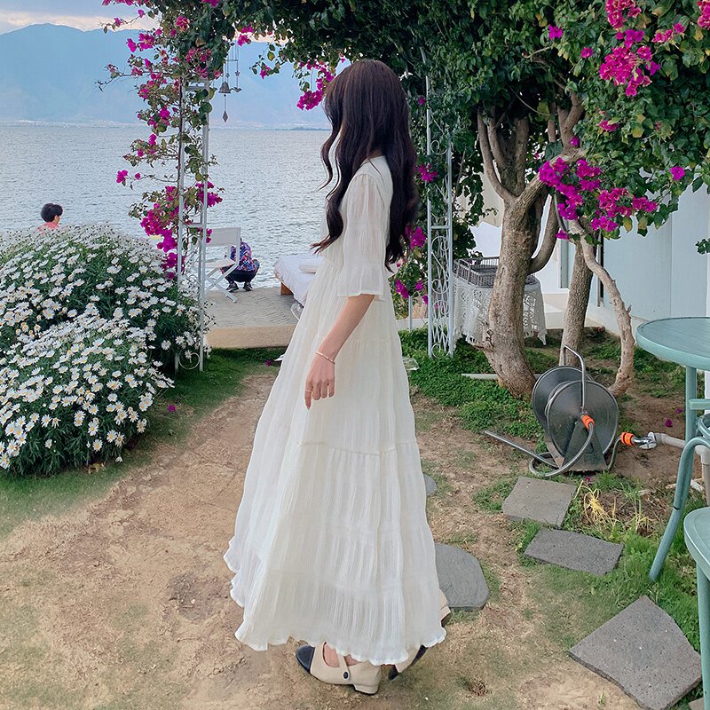 不断货雪纺连衣裙长裙2C525-P115K168，女装连衣裙，柒柒家