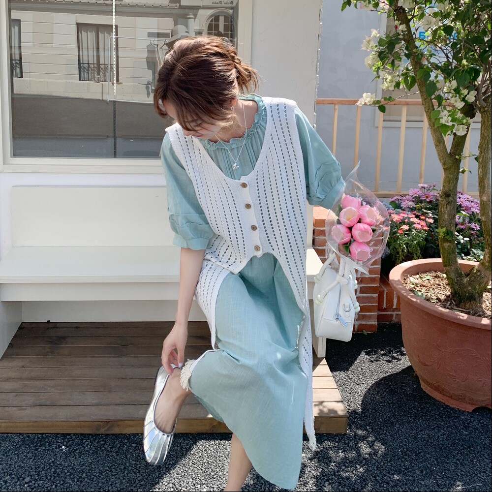 大货已出叠穿棉麻连衣裙两件套2C525-Q530-P175-K248，女装套装/套裙，柒柒家