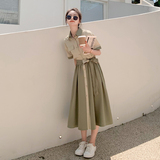 大货已出主推款雪纺法式连衣裙长裙087-Q151-K168，女装连衣裙，柒柒家