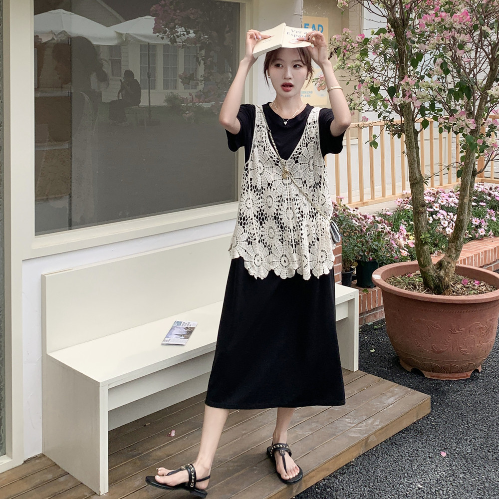 新款大货连衣裙叠穿两件套套装2C525-Q554-P145-K218，女装套装/套裙，柒柒家