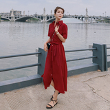 永不断货红色连衣裙长裙2C525-Q81-P105-K158，女装连衣裙，柒柒家
