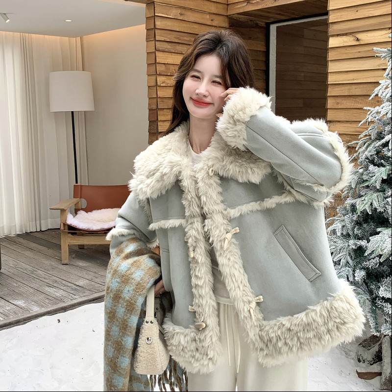 新款图大货已出皮毛一体短外套275-W751-P225-K328,女装皮草,柒柒家