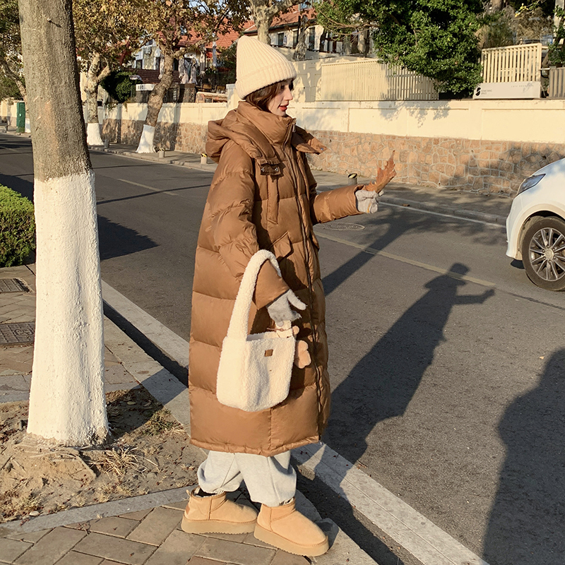 现货纯跑量长款羽绒服连帽90白鸭绒087-M196-P300-K418，女装羽绒服，柒柒家