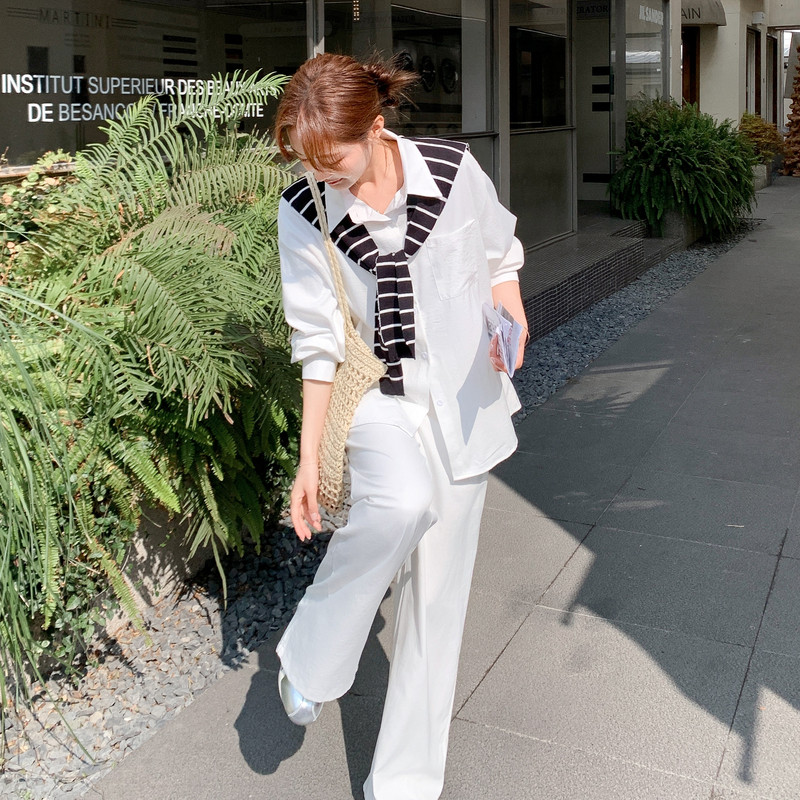 新款图大货已出衬衫两件套加披肩共三件套275-W810-P195-K318,女装套装/套裙,柒柒家