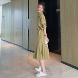 主推大货已出格子长袖连衣裙鱼尾裙087-Q91-P105-K158，女装连衣裙，柒柒家