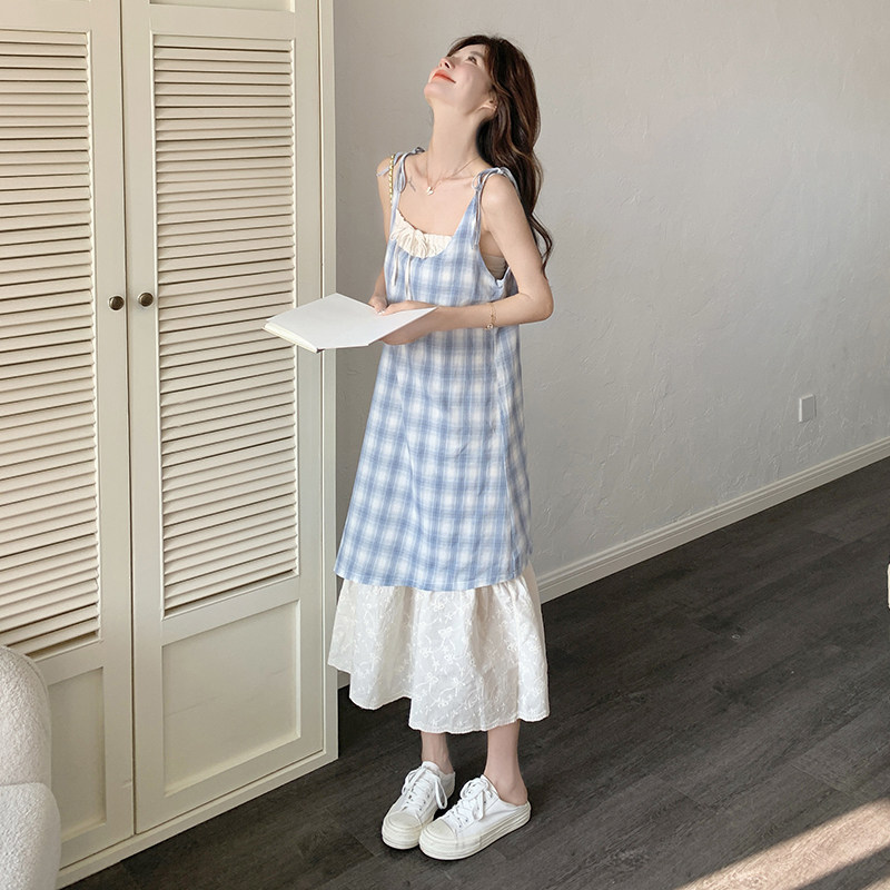 新款图大货吊带连衣裙2C525-Q503-P135-K198，女装连衣裙，柒柒家