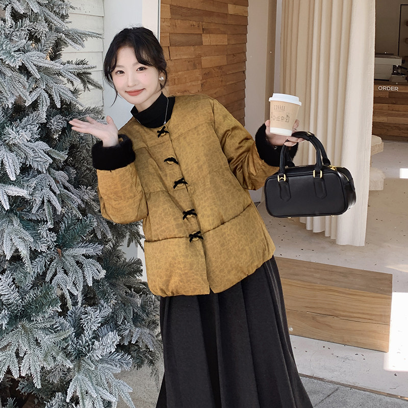 新款图大货主推款90白鸭绒新中式羽绒服275-M266-P315-K438,女装羽绒服,柒柒家