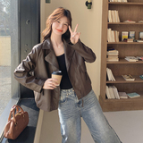 大货数据PU皮短外套有买家秀275-W302-P145-K218，女装皮衣，柒柒家