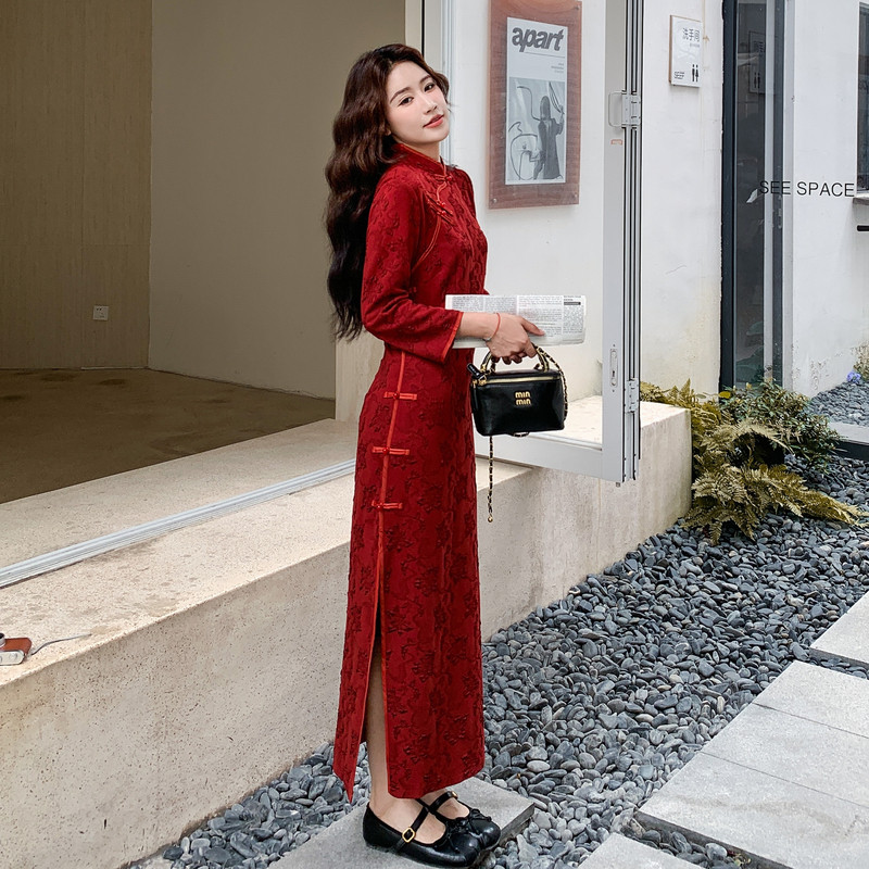 新款图大货已出新中式旗袍连衣裙275-Q706-P175-K248,女装汉服/婚纱/旗袍/礼服,柒柒家