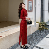 新款图大货已出新中式旗袍连衣裙275-Q706-P175-K248，女装汉服/婚纱/旗袍/礼服，柒柒家