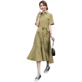 继续大货已出格子鱼尾连衣裙法式长裙087-Q80-P105-K158，女装连衣裙，柒柒家