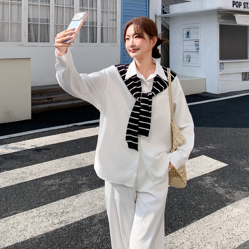 新款图大货已出衬衫两件套加披肩共三件套275-W810-P195-K318,女装套装/套裙,柒柒家