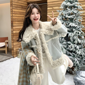 新款图 大货已出皮毛一体短外套275-W751-P225-K328,女装皮草,柒柒家