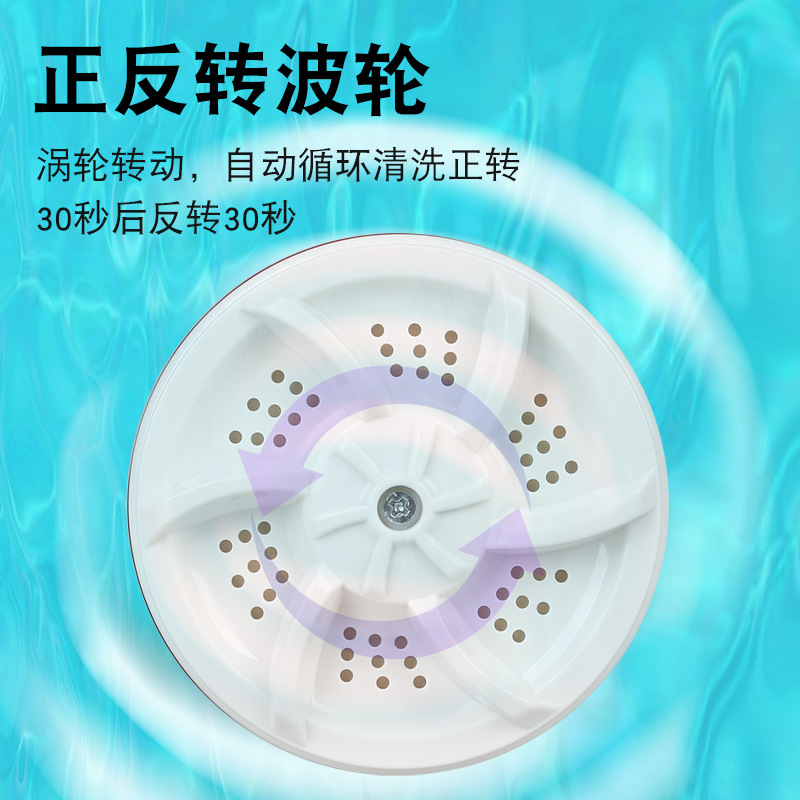 跨境跨境新涡轮增压便携迷你洗衣机宿舍酒店懒人洗袜子内裤清洗US