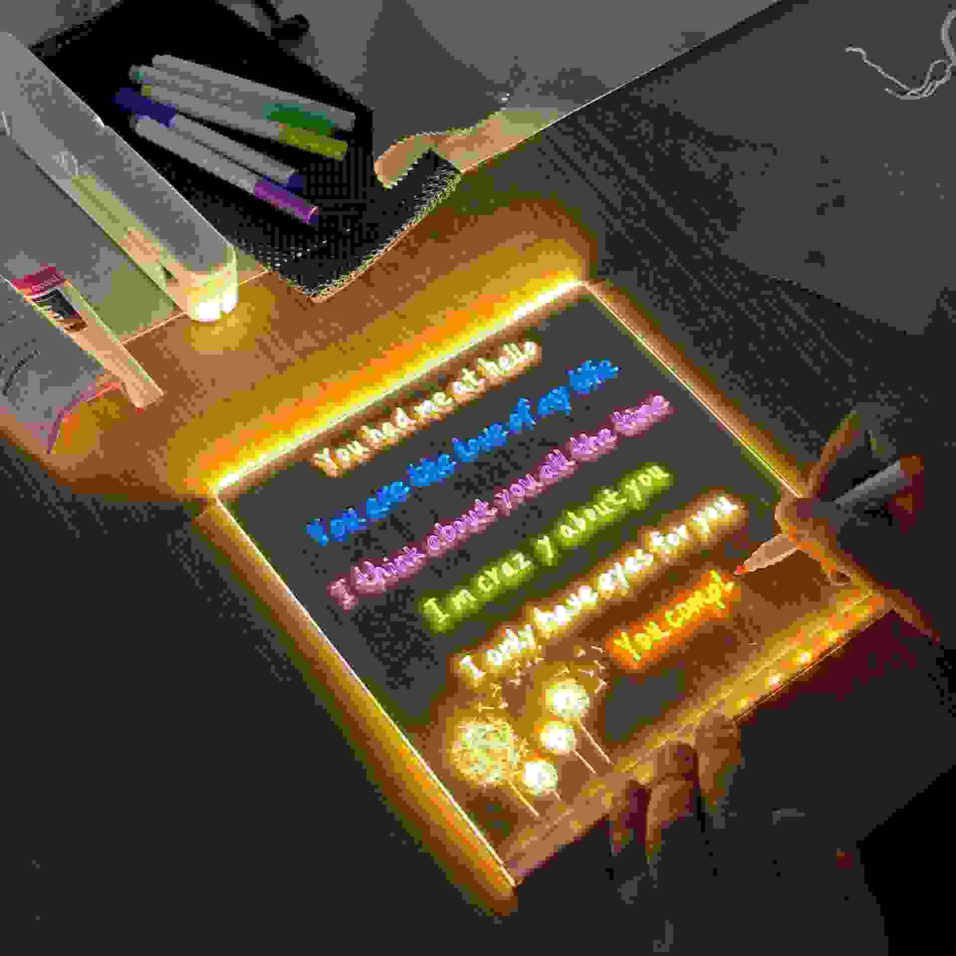 跨境跨境发光ins亚克力夜灯透明灯桌面DIY手写灯留言绘画小夜灯批