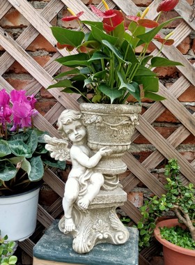 丘比特欧式罗马浮雕复古绿植阳台