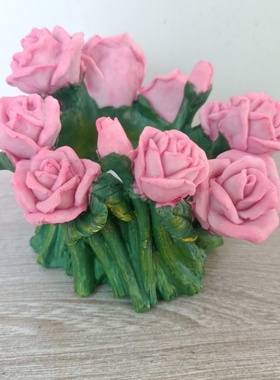 玫瑰花烛台收纳笔筒个性花园艺桌面露台婚庆布景装饰闺蜜手办摆设