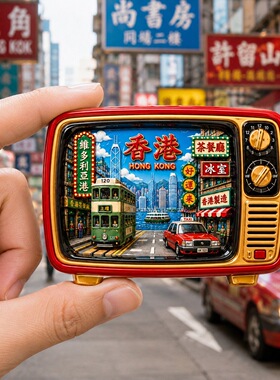 香港老式电视剧树脂浮雕磁吸冰箱贴文创旅游纪念品小礼品伴手礼