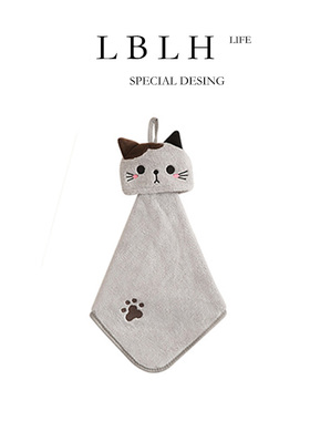 LBLH'S LIFE.卡通珊瑚绒擦手巾吸水可挂式造型擦手毛巾家用厨房
