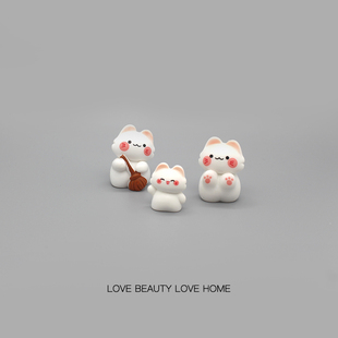 饰 工位办公桌小摆件装 好无聊 摆几个云朵猫猫治愈电脑桌面日式