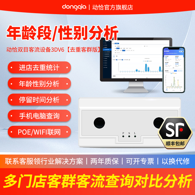 动恰去重客流计数器分析年龄性别