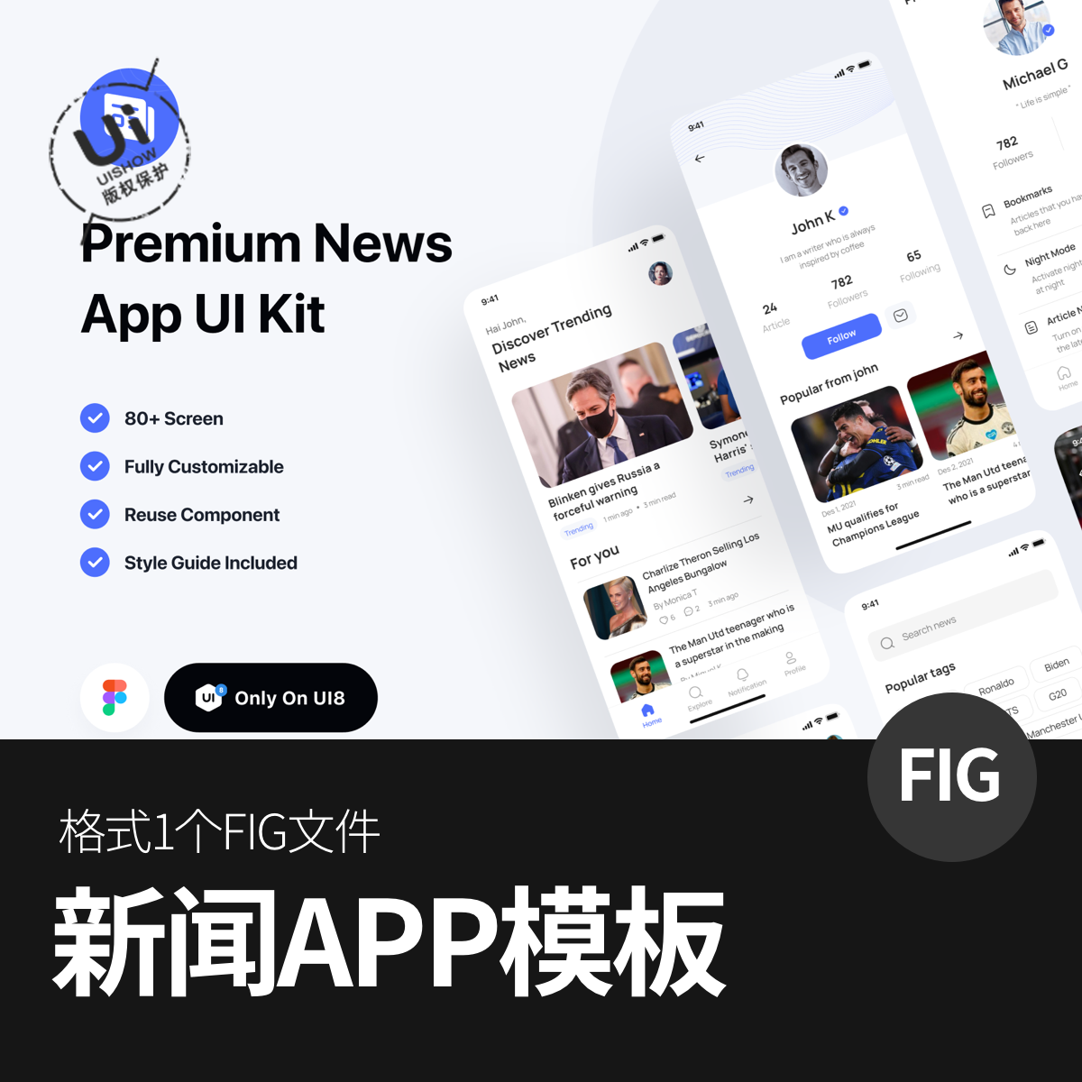 新闻门户列表论坛高级资讯简约作品App应用程序UI界面figma素材