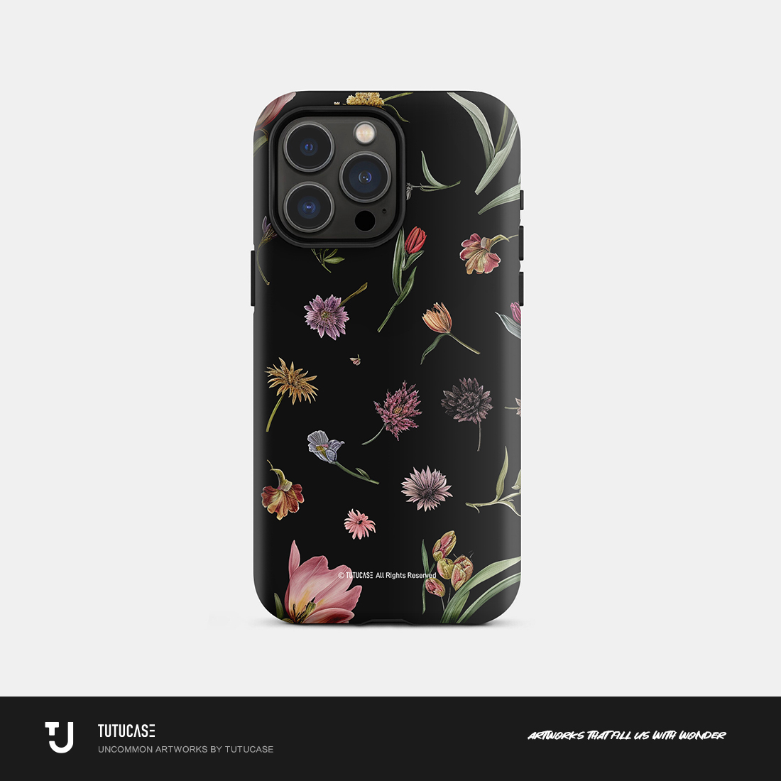 TUTUCASE｜原创韩国进口磨砂圆边菲林手机壳 艺术花朵 C036