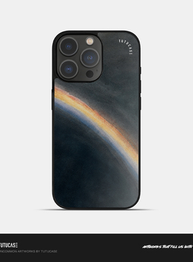 TUTUCASE｜原创黑框软边全包磨砂手机壳 炭笔彩虹 P003