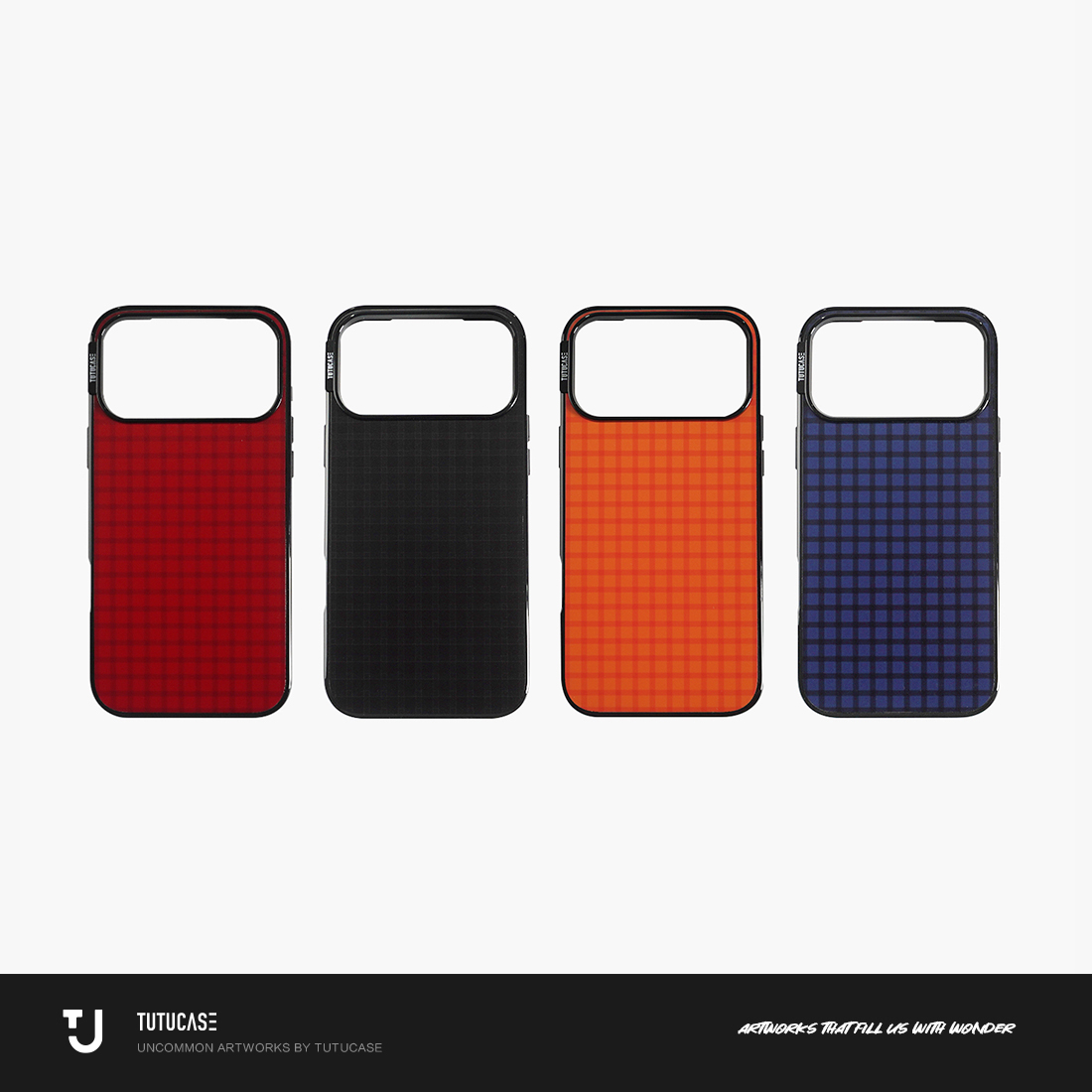 TUTUCASE｜原创黑框轻薄贝贝壳拍摄键保护手机壳 格纹 BB05-08