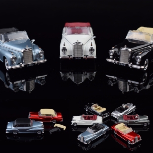 GFCC 1:64 1958奔驰300D敞篷版合金仿真汽车模型前后双开收藏摆件