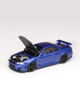 MH 1:64 尼桑 SKYLING GTR R34 Z-Tune 前盖可开合金收藏汽车模型
