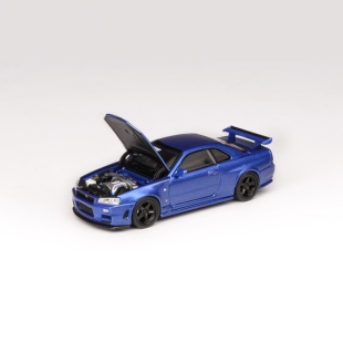 MH 1:64 尼桑 SKYLING GTR R34 Z-Tune 前盖可开合金收藏汽车模型