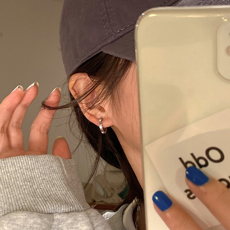 2023新款S925纯银女素圈耳环