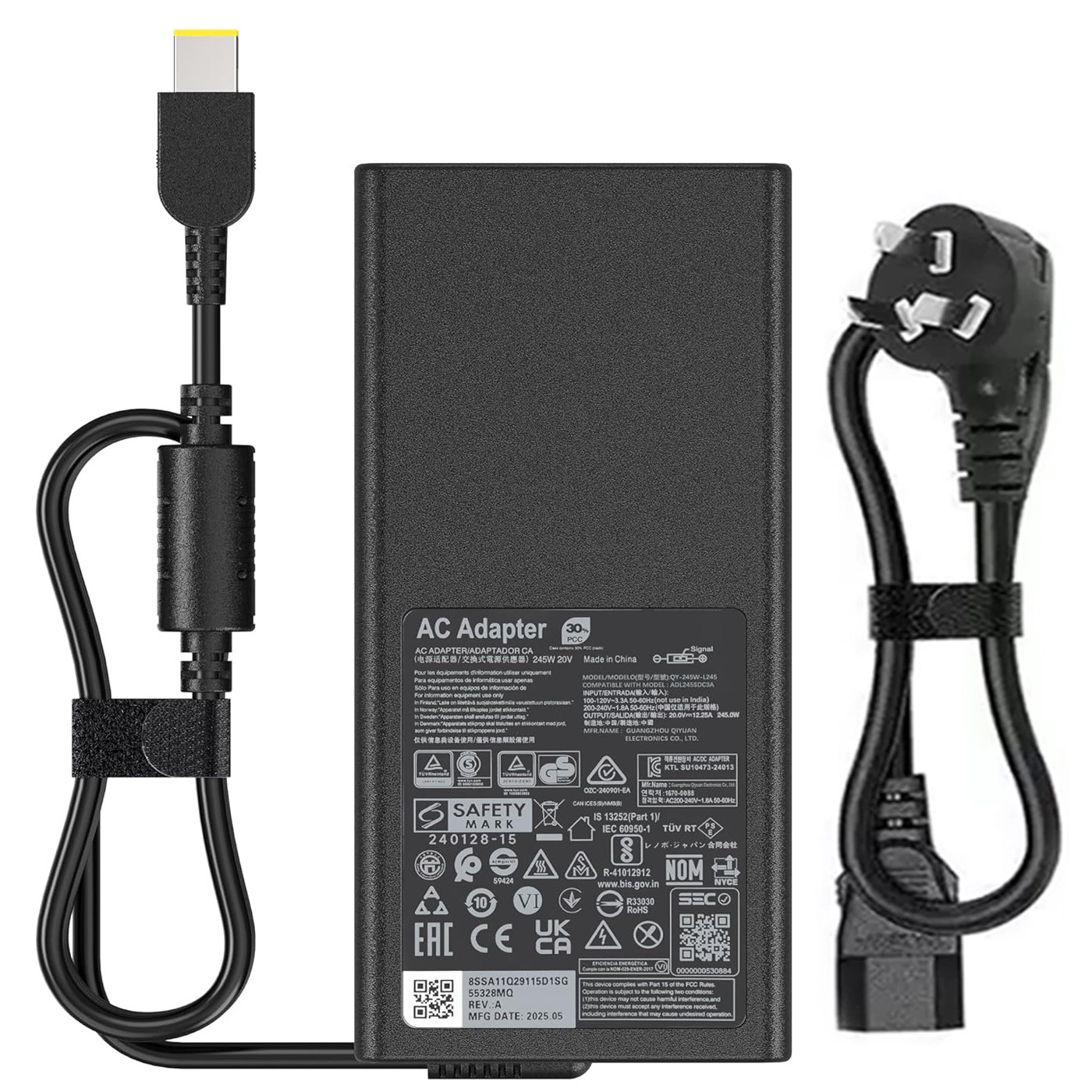 245W方口20V 12.25A充电器适用联想拯救者笔记本电脑适配器电源