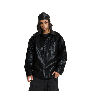 美式 夹克外套情侣款 休闲百搭街头 复古仿小羊皮棉衬衫 PMW